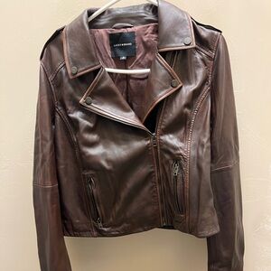 Lucky Brand Women's Dark Brown Leather Jacket